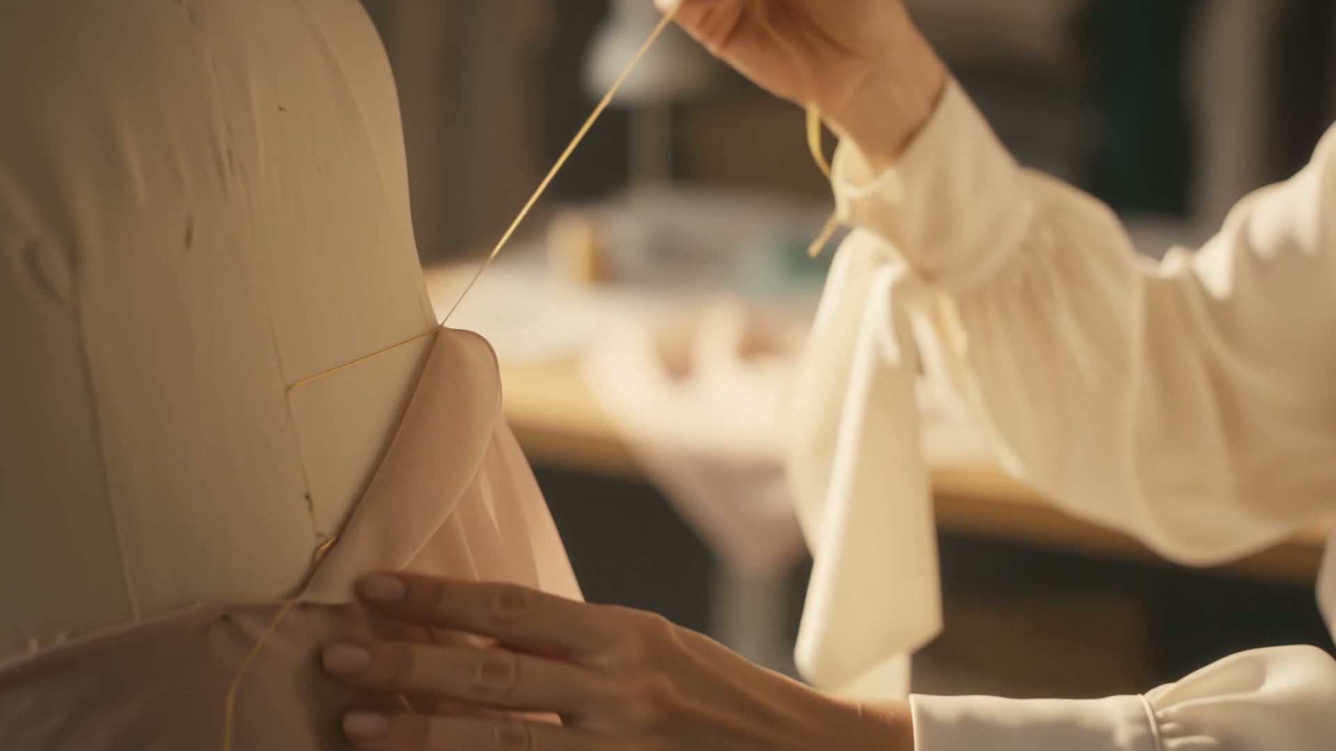 Editorial de moda a color en un atelier